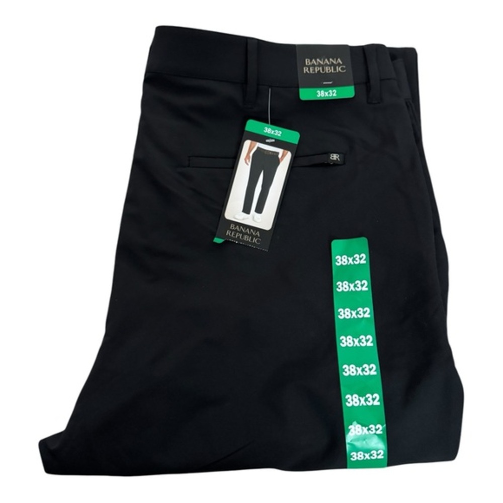 Banana Republic Men’s Casual Travel Pants  - Black‎ Lightweight Polyester